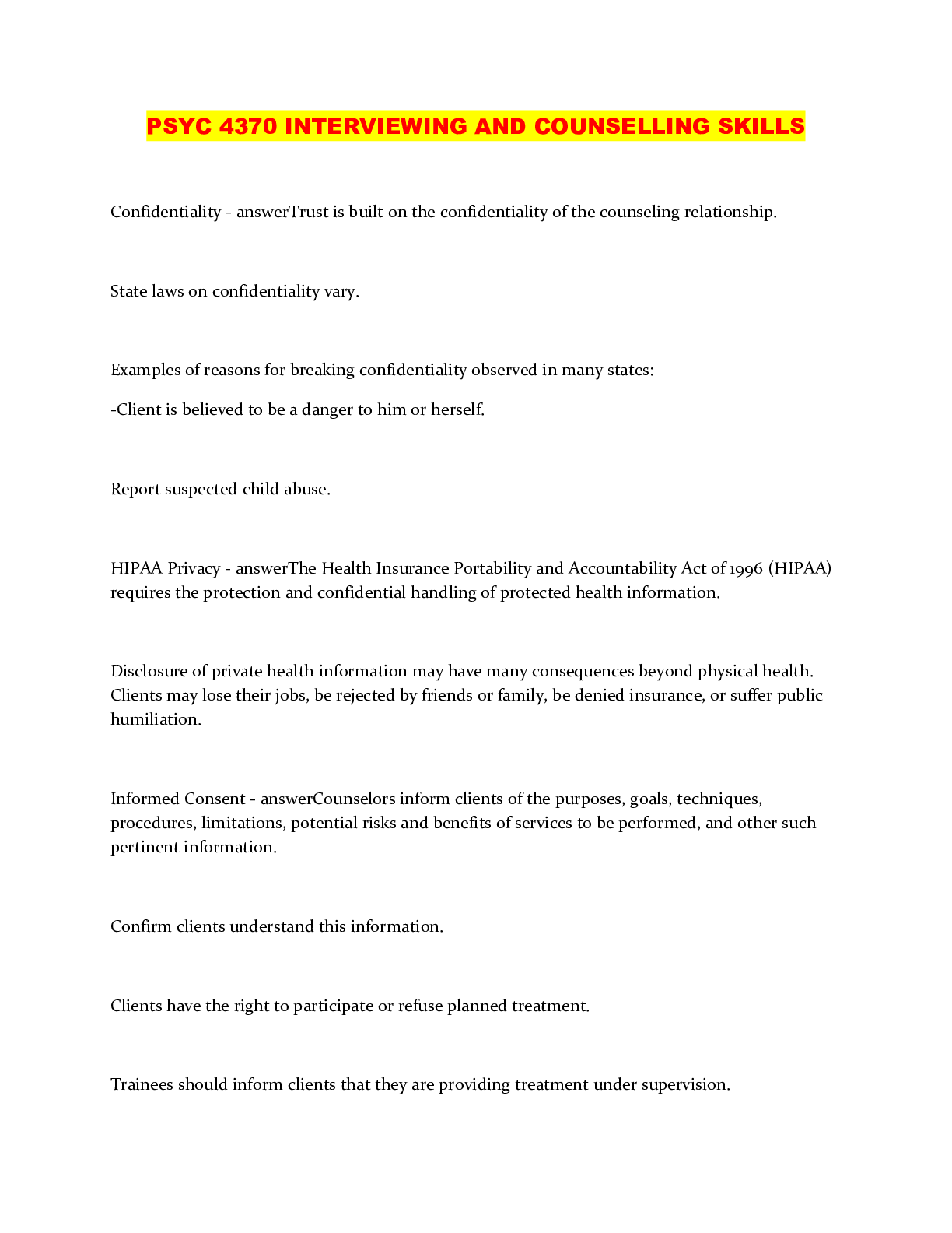 Preview image of PSYC 4370 INTERVIEWING AND COUNSELLING SKILLS document